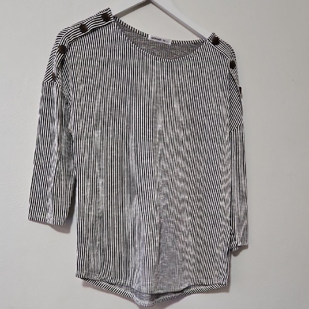 Striped Black and White Women's Top